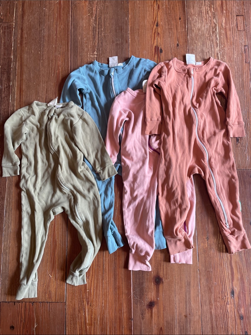 🇨🇦 PARADE 18-24M Baby x4 Bundle One-Piece Two-Way Zipper Organic Cotton Sleepers